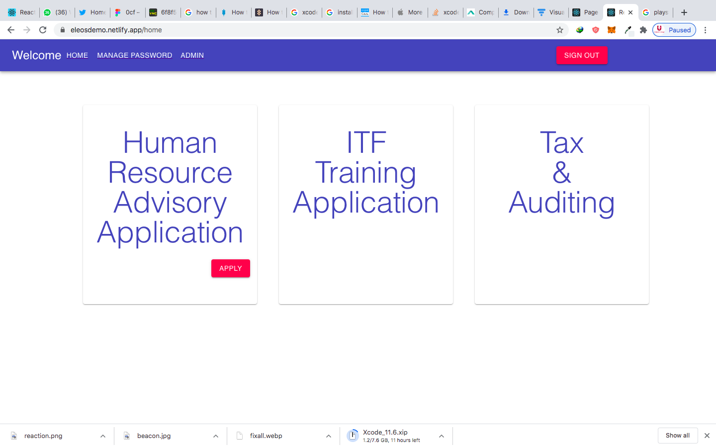 Forms Page for ITF